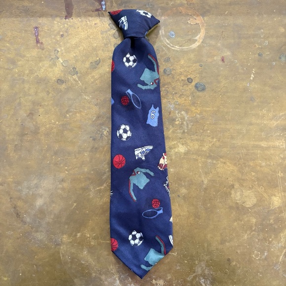 Michael James Boy's‎ Clip On Tie Navy Sports Pre-tied Soccer Basketball Church - Picture 1 of 6